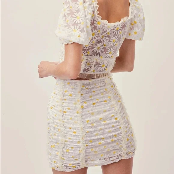 For Love And Lemons Brulee Daisy To & Skirt Size XS NWOT - Picture 2 of 7